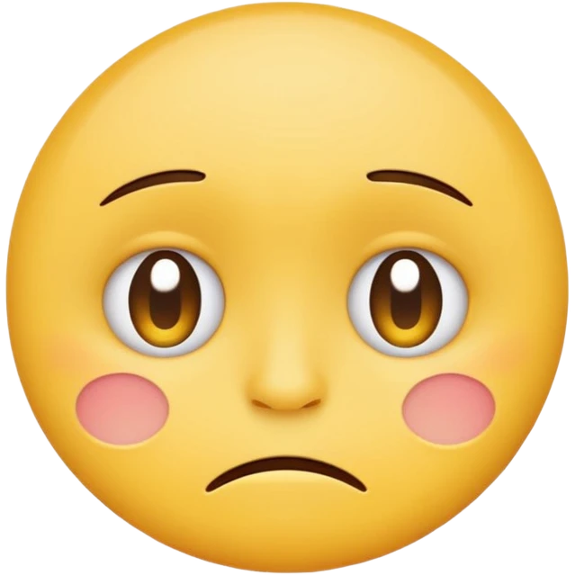 round yellow cartoon face with small frown and teary eyes, minimalist vector style, flat color, emoji design, white background emoji