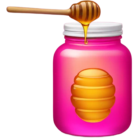 Hot pink jar of honey with wand  emoji