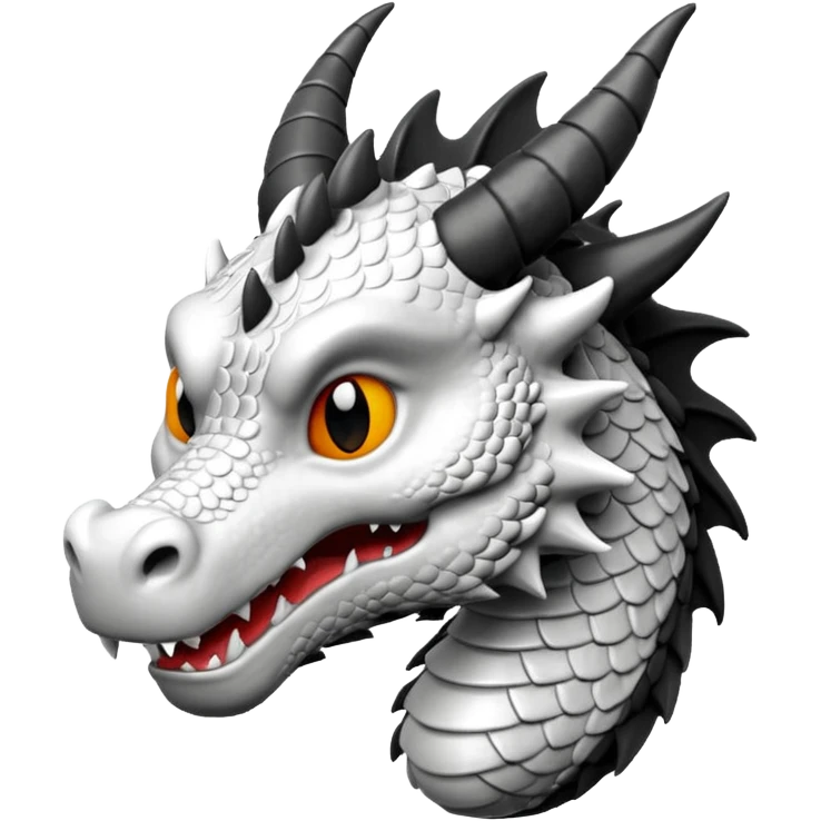 Black and white dragon emoji emoji