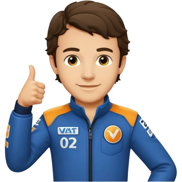 Lando Norris staand duim vinger omhoog nummer 1 emoji
