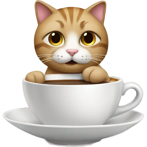 Cat drinking coffee  emoji