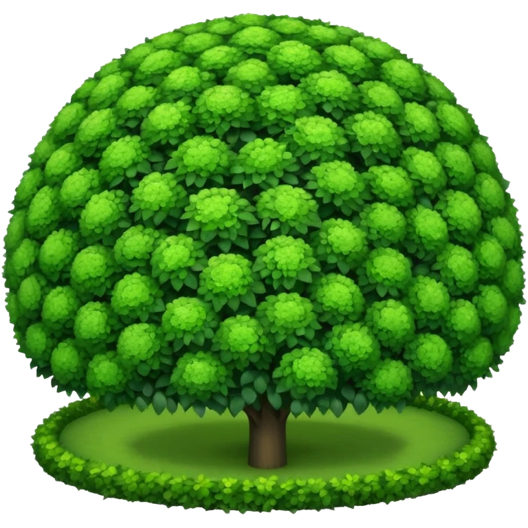 round shrubs in a large, spacious garden emoji