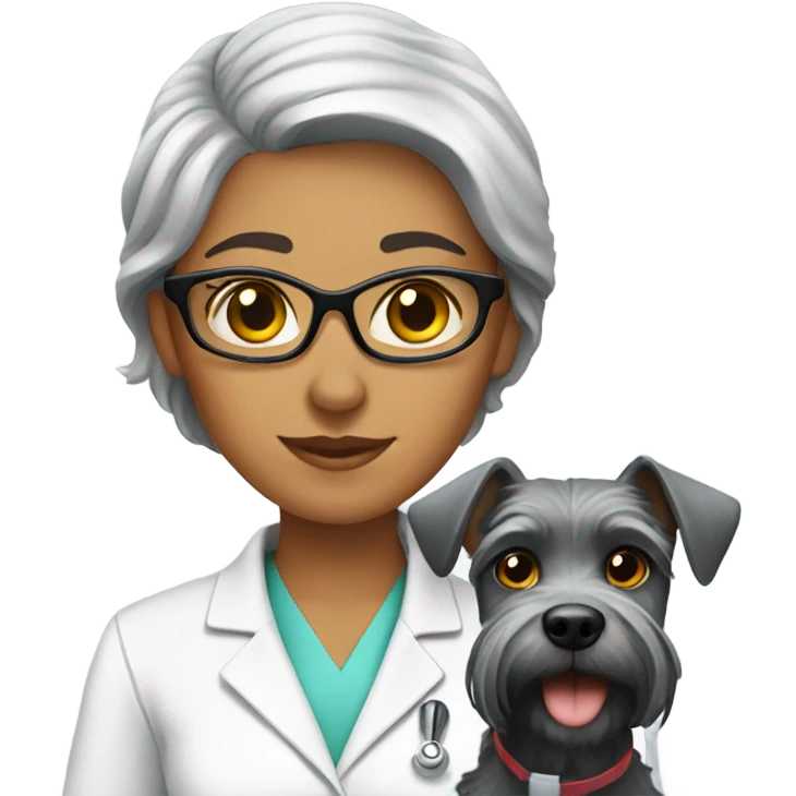 Female Dr with schnauzer  emoji