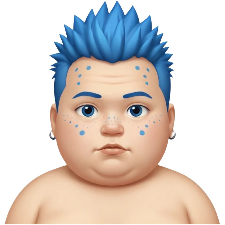 fat kid blue mohawk emoji