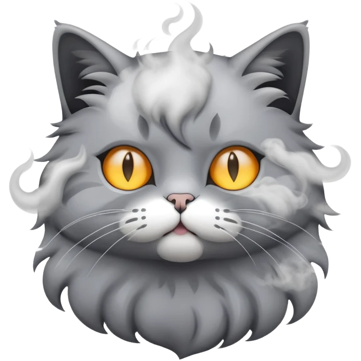 cat with smoke emoji