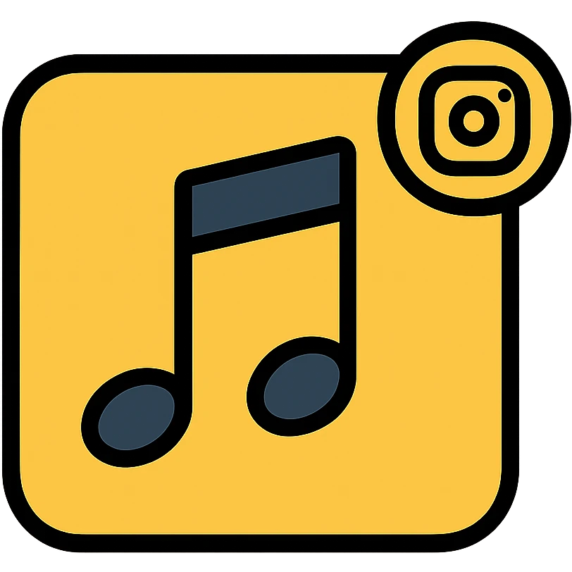 gold and black outlined icon representing Music for Instagram emoji