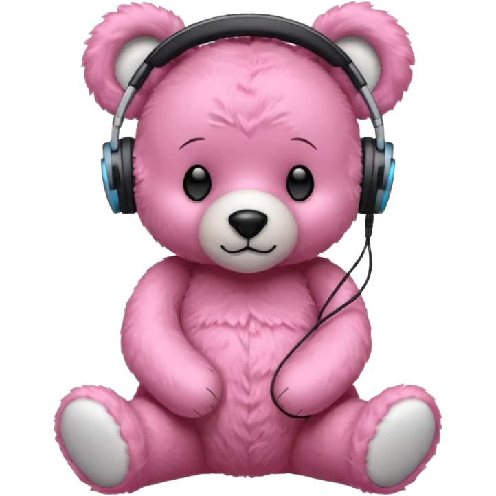 pink bear with headphones emoji