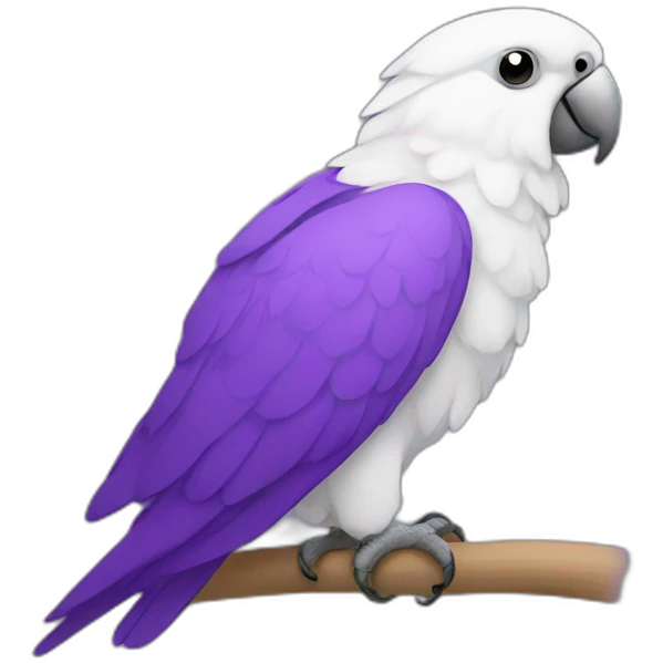 white parrot with purple hoodie emoji