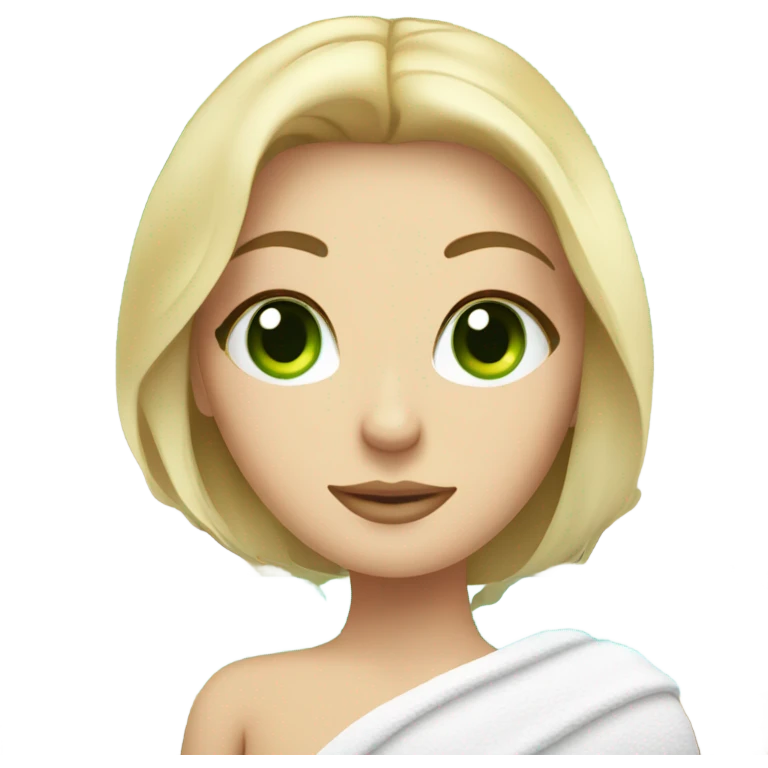 White girl with green eyes relaxing at the spa  emoji