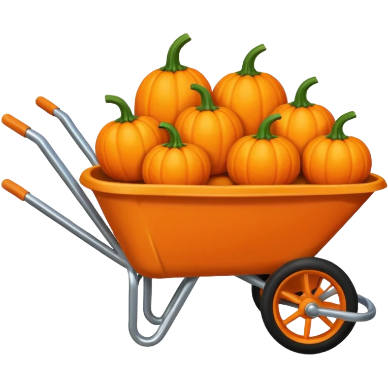 Mini pumpkins in a wheelbarrow emoji