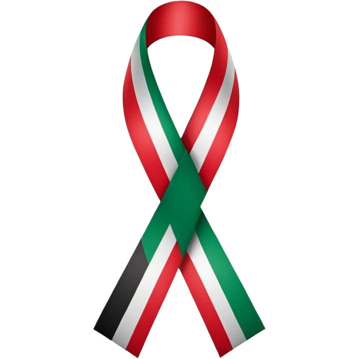 Awareness ribbon with Palestinian pattern emoji