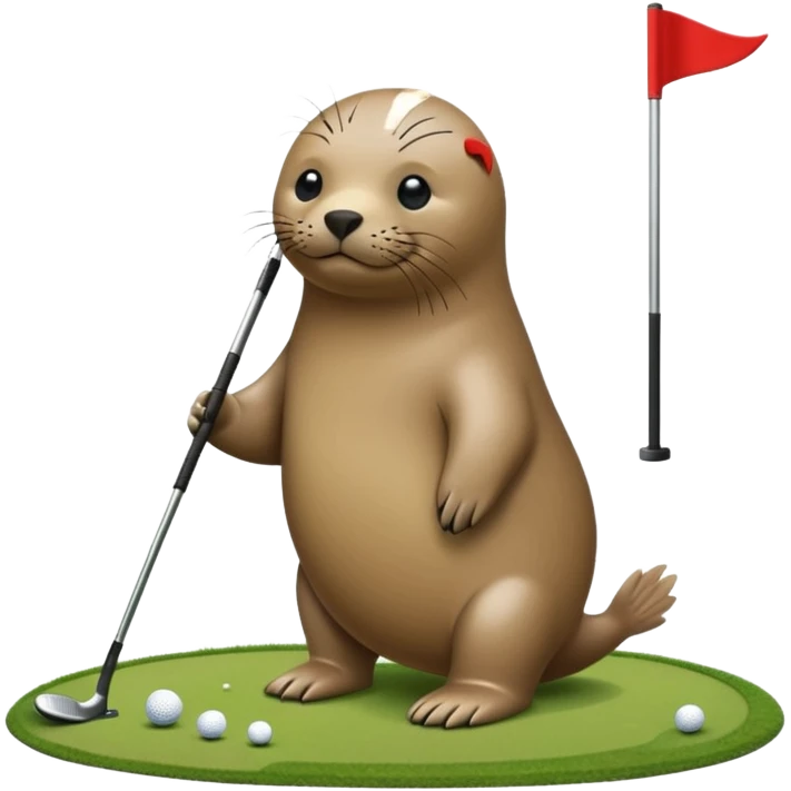 Seal golfing emoji