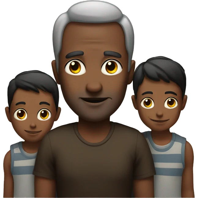 Man with three kids and Guinness for eyes emoji