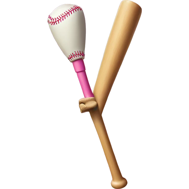 Baseball bat wrapped in Barbie emoji