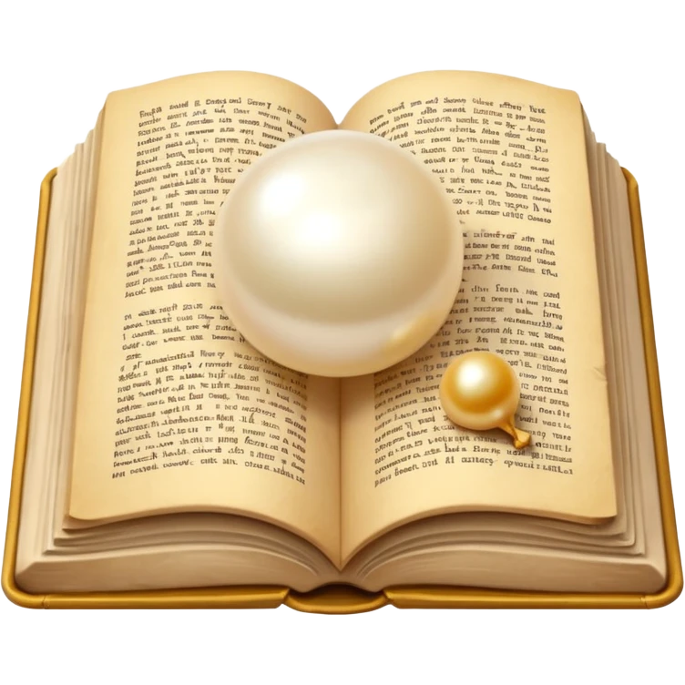White Perl in a open book emoji