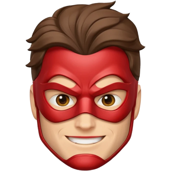 Male superhero head happy emoji
