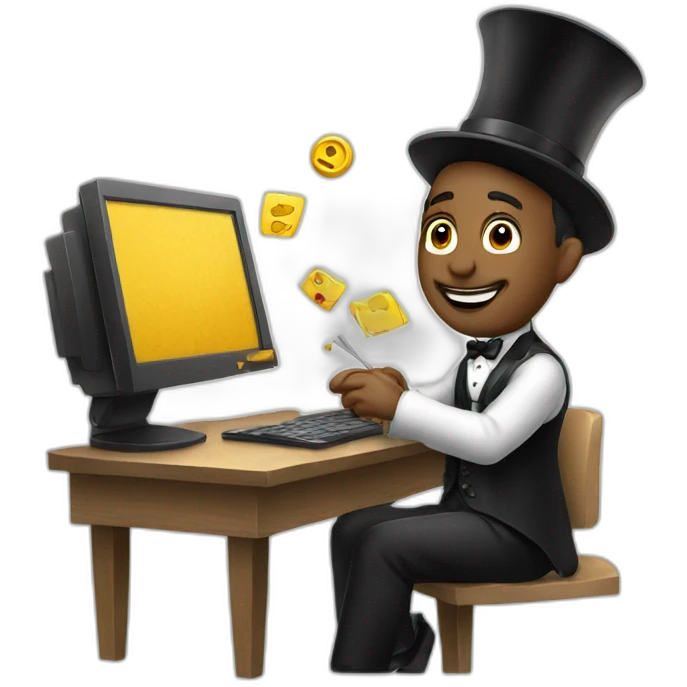 magician working on his desktop emoji