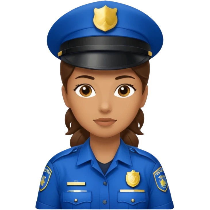 female police officer wit blue buckle emoji
