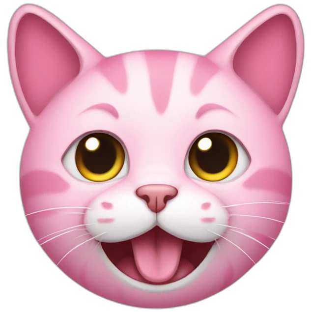 a pink cat with its tongue out emoji