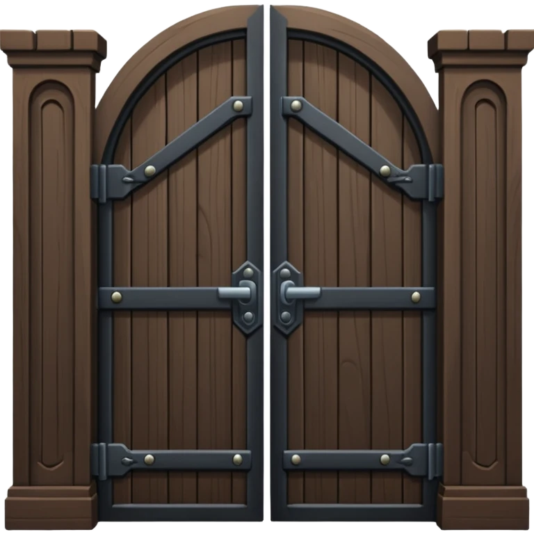 iOS emoji, minimal dark gate, sealed door, flat design emoji