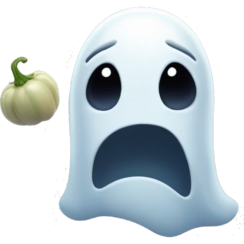 Ghost salivating with thoughts of eggplants emoji