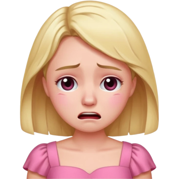 me in a pink dress crying emoji