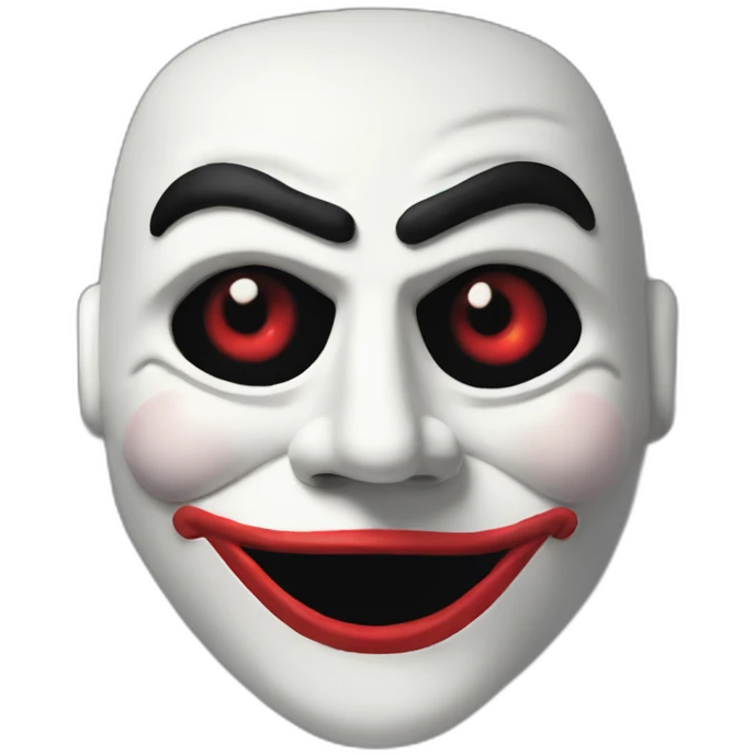 Billy the puppet mask from saw emoji