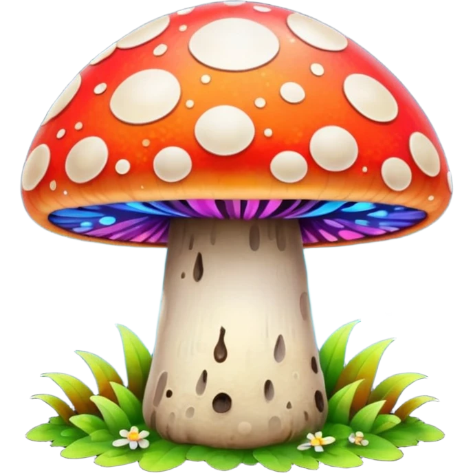 psychodelic mushroom single simple colorful emoji