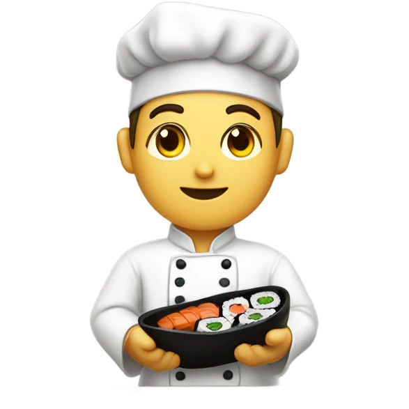 Chef rolling sushi emoji