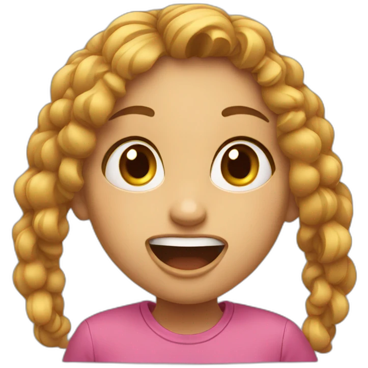 Girl with opened mouth emoji