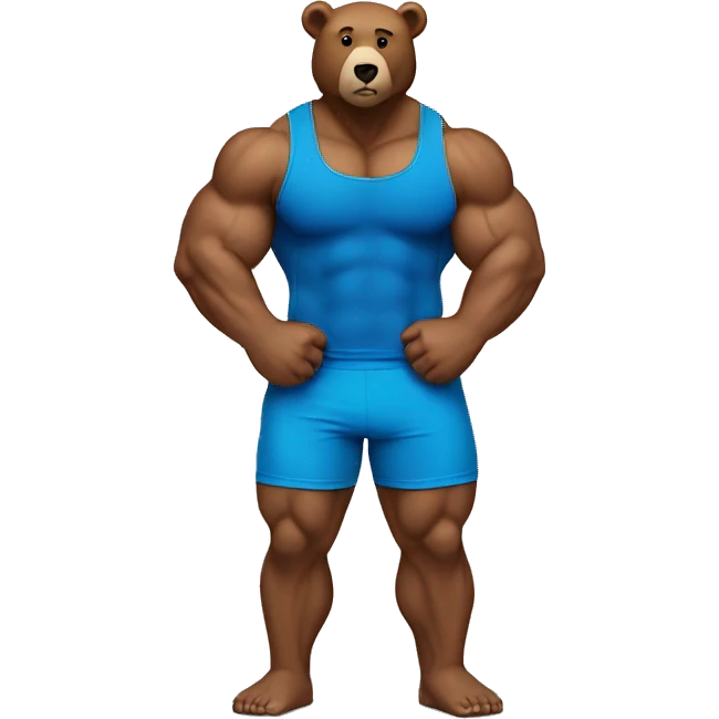 Bodybuilding Bear Blue Shorts emoji