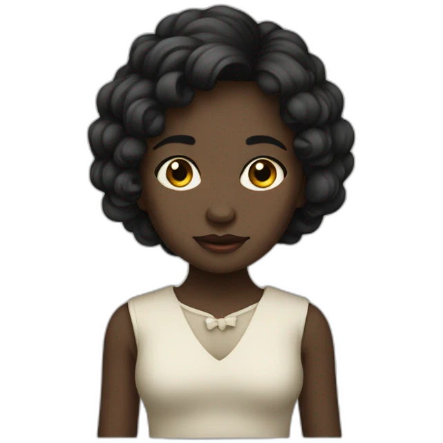 niña negra con MOÑO emoji
