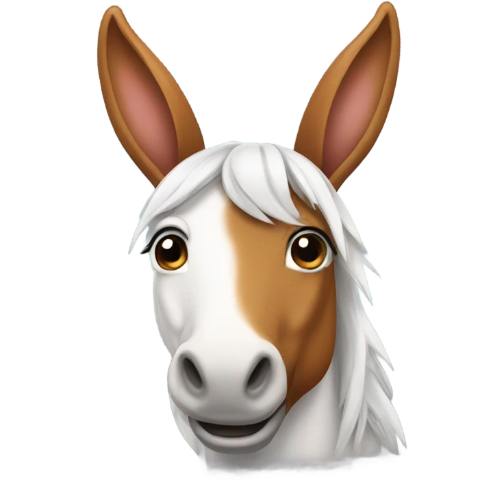 Horse wearing rabbit ears emoji