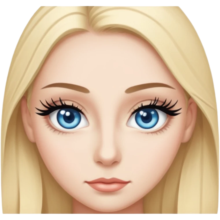 Ojo de color azul con pestañas y eyeliner emoji