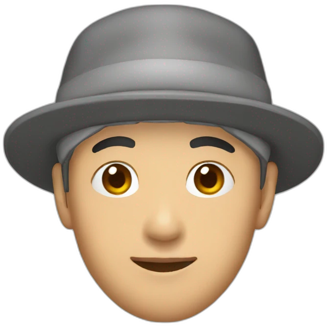 asian guy wearing a sardine hat emoji