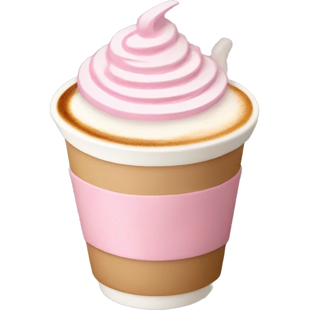 Soft pink coffee latte art emoji