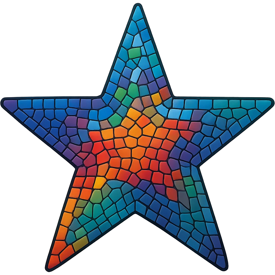 star with a mosaic pattern emoji