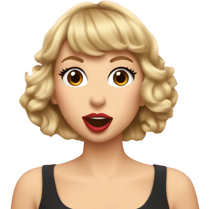 taylor swift giving a kiss emoji