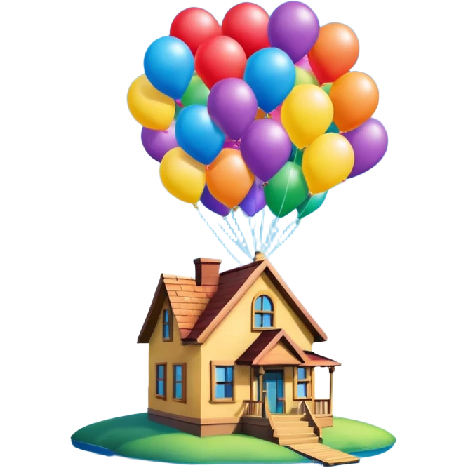 disneys "UP" house with the ballon’s emoji