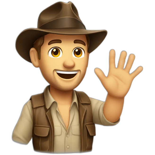 Indiana Jones waving emoji
