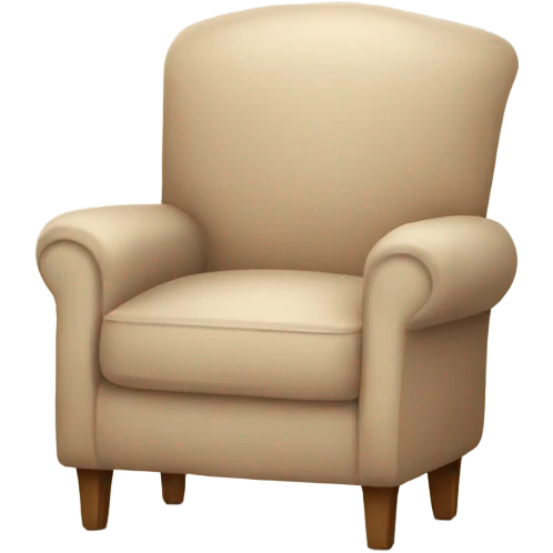 Beige Armchair with blanket and book emoji