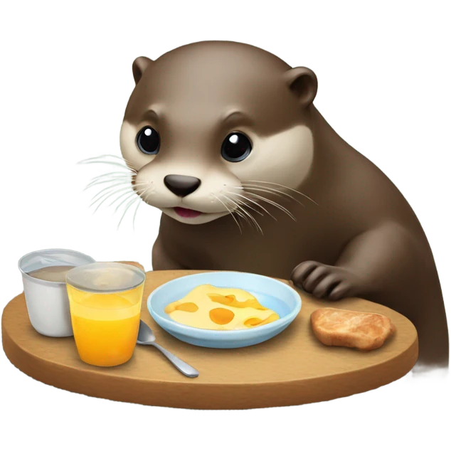 Otter having breakfast  emoji