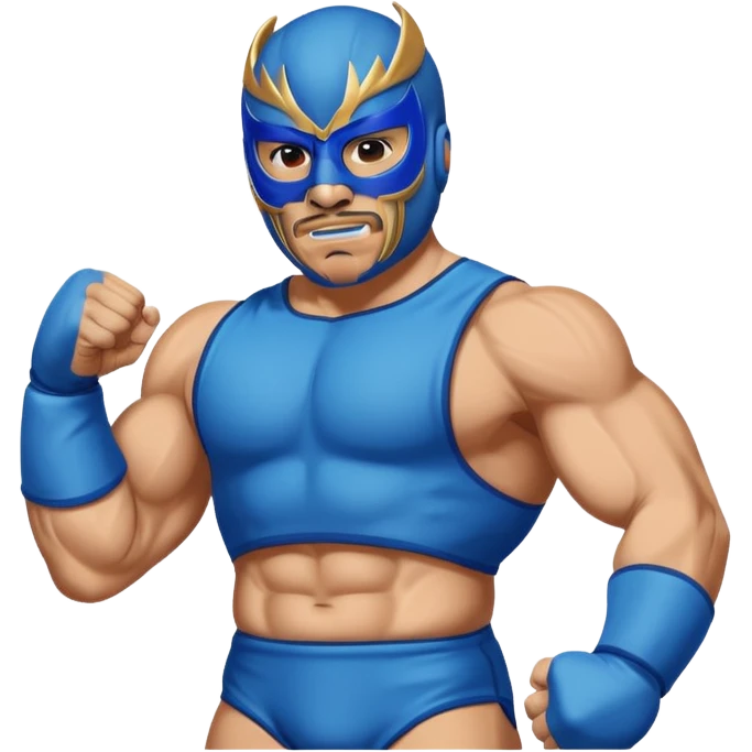 crea luchador con máscara azul emoji