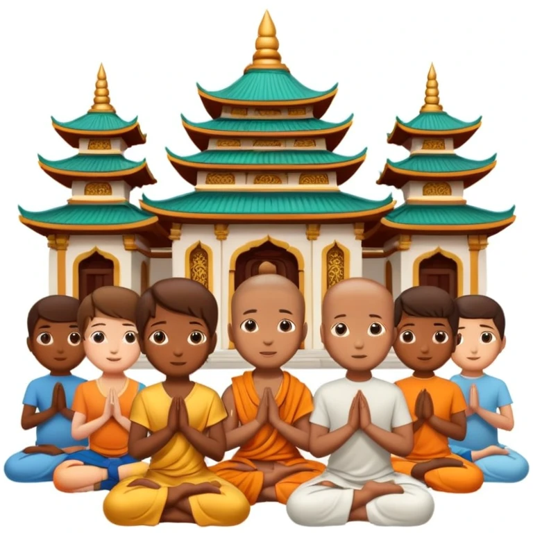 people praying in a Buddhist temple emoji