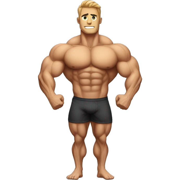 strong bodybuilder man wear shirt emoji