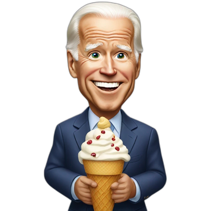 Joe Biden with ice cream  emoji