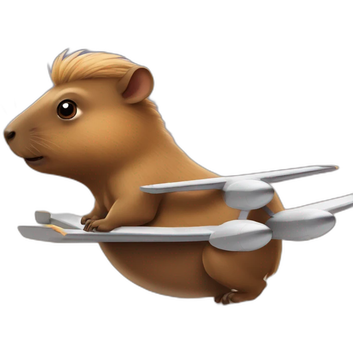 Capibara sur avion emoji