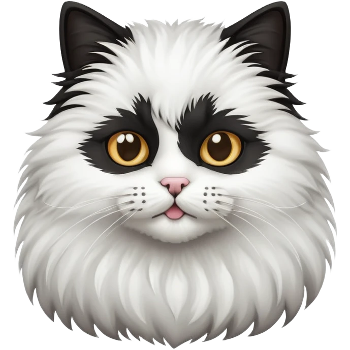 Black and white cat with goatee  emoji
