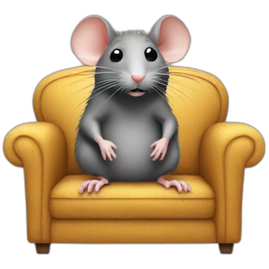 A rat that sits on dirty couch emoji