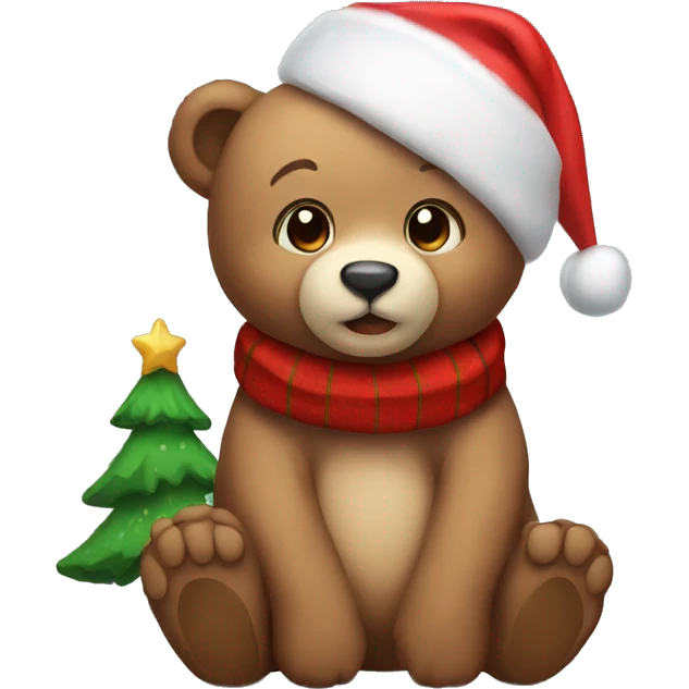 Cute Christmas bear emoji